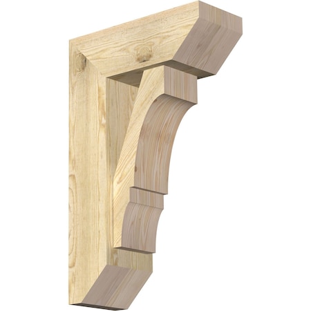 Ekena Millwork Balboa Slat Rough Sawn Bracket w/ Offset Brace, Douglas Fir, 8"W x 20"D x 32"H BKT0806X20X32BOA06RDF
